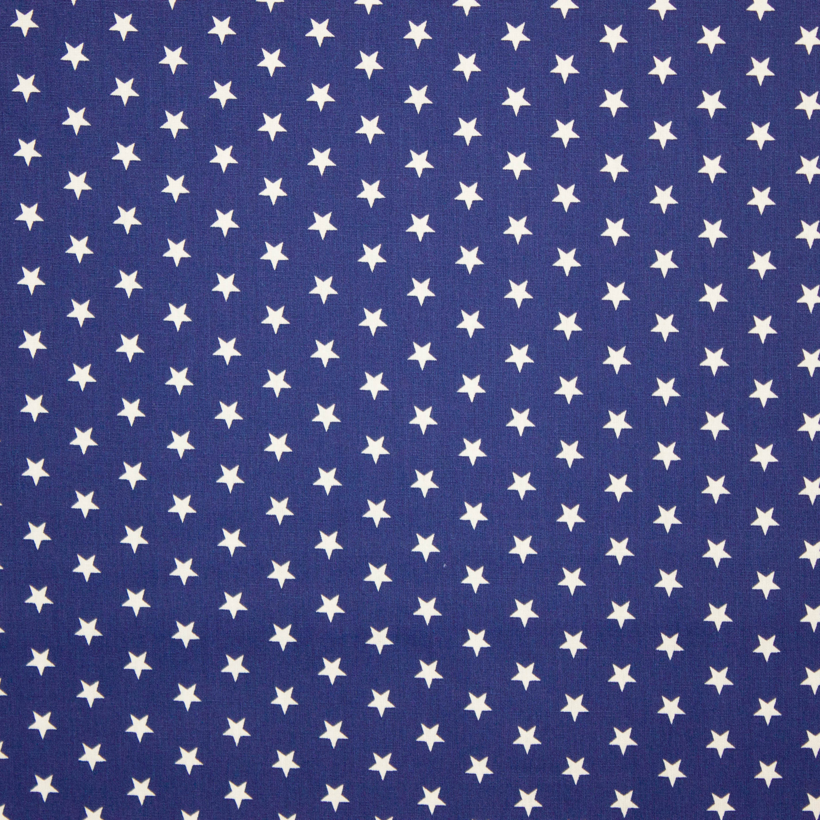 Katoen blauw met witte sterren